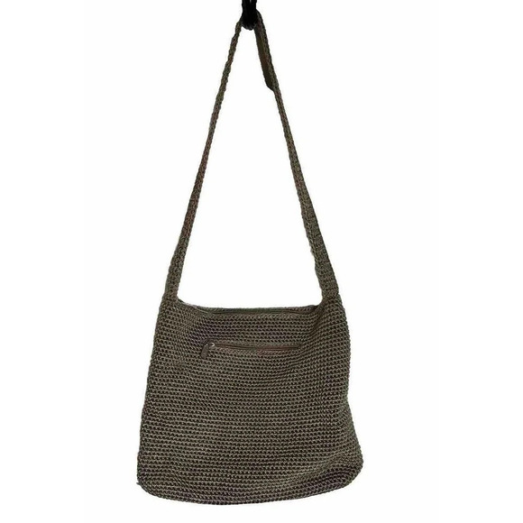 The Sak Crochet Crossbody/shoulder Bag Brown Medium Size.
